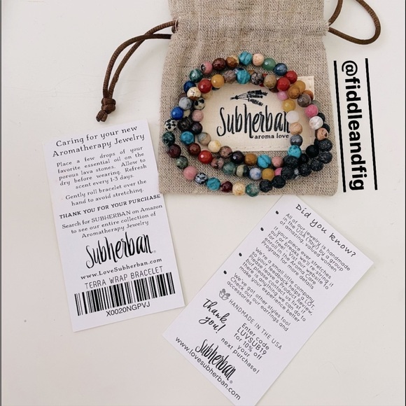 Subherban Terra Wrap Gemstone Bracelet with Lava - Picture 2 of 5